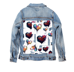 Unisex denim jaket..heart..